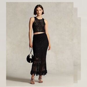 Ralph Lauren Pointelle Knit Maxiskirt